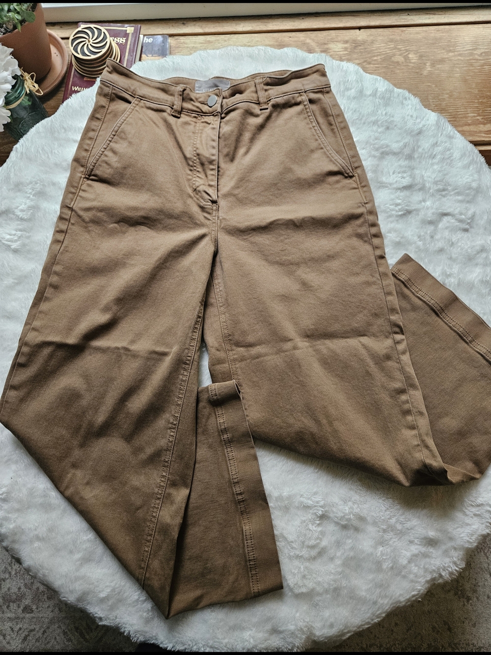 Everlane brown cropped wide leg pants